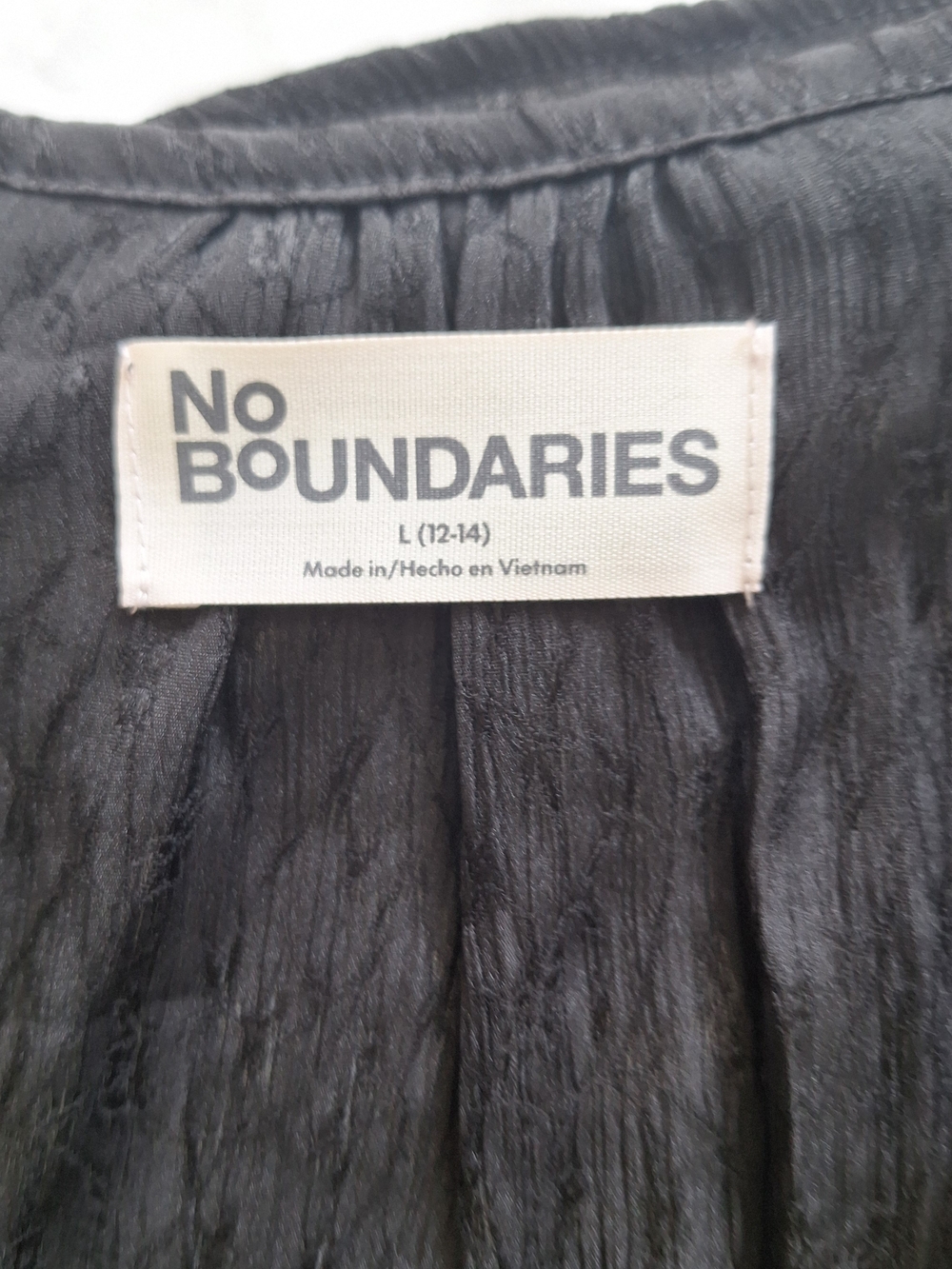 No Boundaries NWT Women' Babydoll Top Size L Cottage Fairycore Glam Black - Picture 6 of 9
